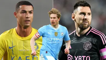 Kevin de Bruyne, Lionel Messi and Cristiano Ronaldo