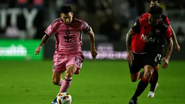 Messi was on the field.